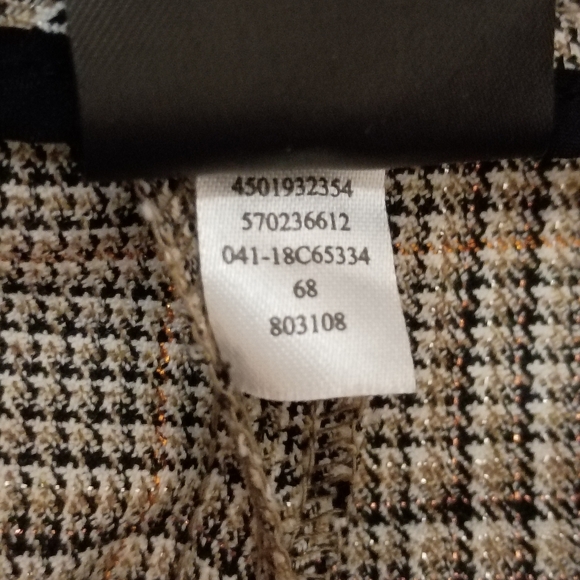 Chico's Plaid Pants Brown Neutrals Metallic Accents size 14/16 - Picture 10 of 16